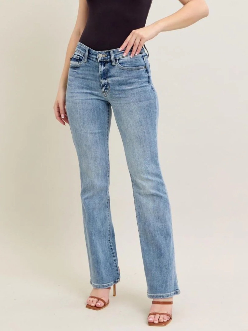 Judy Blue Mid-Rise Bootcut Jeans size 7/28 JB82337LT - Picture 2 of 11